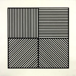 A Square Divided Horizontally and Vertically into Four Equal Parts, Each with a Different Direction of Alternating Parallel Bands of Lines 1982 Sol LeWitt 1928-2007 Purchased 1984 http://www.tate.org.uk/art/work/P77013