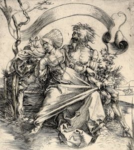 Albrecht Dürers Darstellung des Gewalttätigen oder Junge Frau vom Tode bedroht
