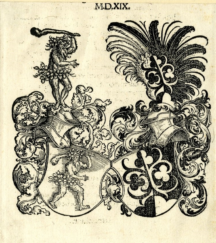 Hans Weidlitz, Wappen von Wirsung und Grimm, 1519. Bildnachweis: © Trustees of the British Museum.