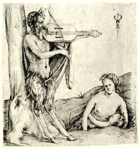 Zeichnung von Jacopo de' Barbari zeigt eine Satyrfamilie
