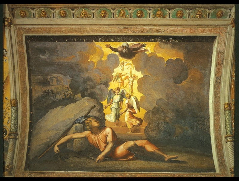 Raffael, Jakobs Traum, 1509. Bildnachweis: Prometheus Bildarchiv (dort nach: Cornini, G.: Raffaello, 1993, o.S.)