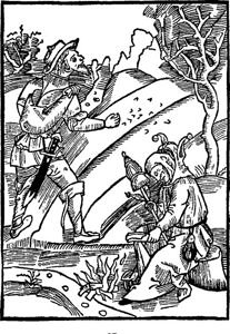Trägheit und Arbeit (= Illustration aus Sebastian Brants Narrenschiff), 1494