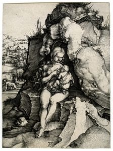 Albrecht Dürer, Buße des heiligen Chrysostomus, um 1496, Kupferstich, 16x11,6cm, Kunstsammlungen der Stadt Nürnberg (Gr.A 12834)