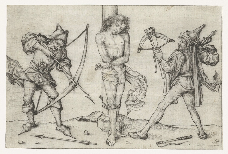 Hausbuchmeister, Der Heilige Sebastian mit Schützen, 1475/80. Bildnachweis: Rijksmuseum Collection, Amsterdam.