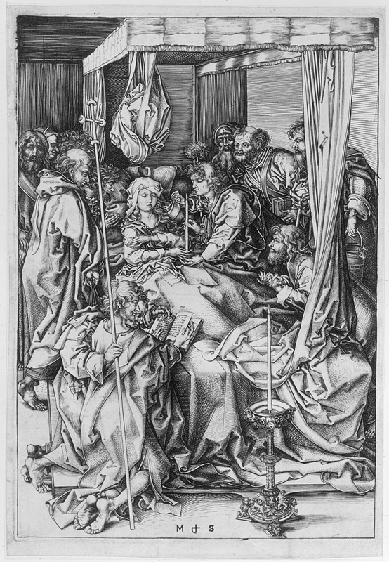 Martin Schongauer, Marientod, 1470-1490. Bildnachweis: bpk / Kupferstichkabinett, SMB / Jörg P. Anders.