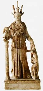 Varvakion-Statuette, kleinformatige römische Kopie der Athena Parthenos des Phidias