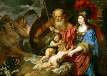 Joachim von Sandrart - Minerva und Saturn beschützen Kunst und Wissenschaft (KHM)