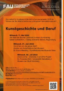 Zum Artikel "Vortragsreihe „Kunstgeschichte und Beruf“ im Sommersemester 2022"