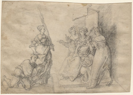 Georg Pencz: Verleumdung des Apelles. Erlangen, Universitätsbibliothek, Graphische Sammlung der FAU, Inv.‐Nr. B 288