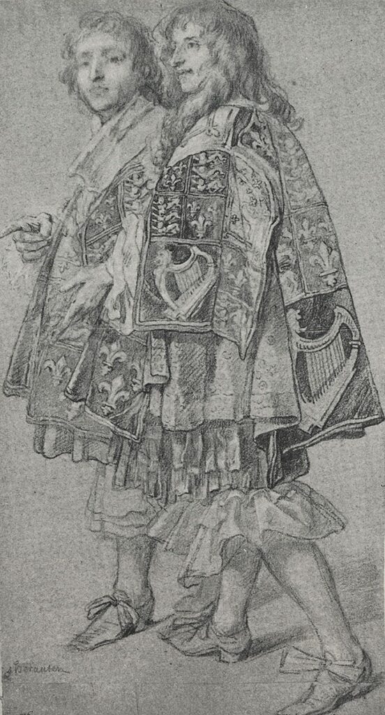 Die Illustration von Peter Lely zeigt zwei Träger des Hosenbandordens.
