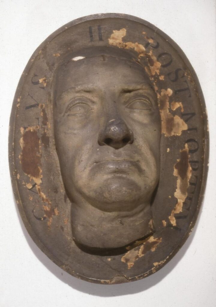 Ovale Totenmaske mit Gesichtsabdruck von Charles II.